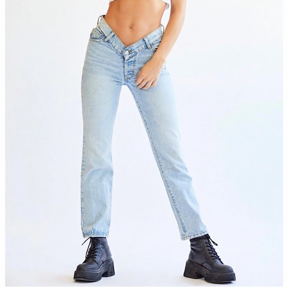 Revice denim straight leg jeans high to low rise